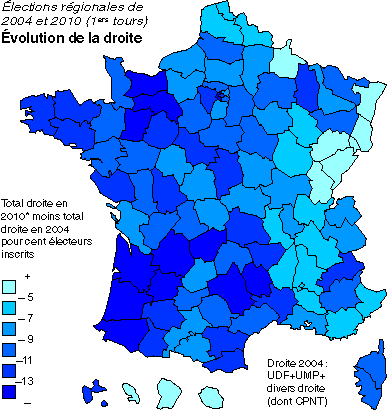 évolution de la droite entre 2004 et 2010
