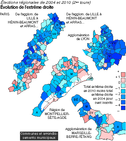 évolution de l'extrême droite entre 2004 et 2010 au deuxième tour
