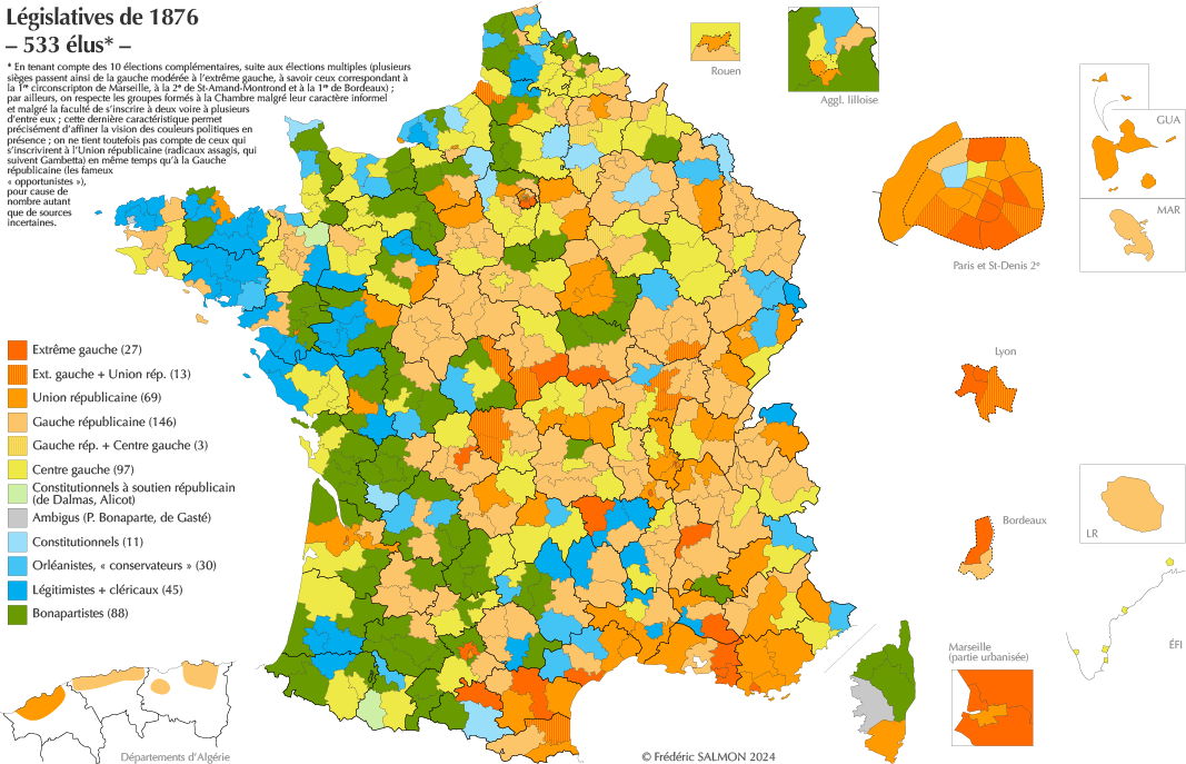 1876, carte des élus
