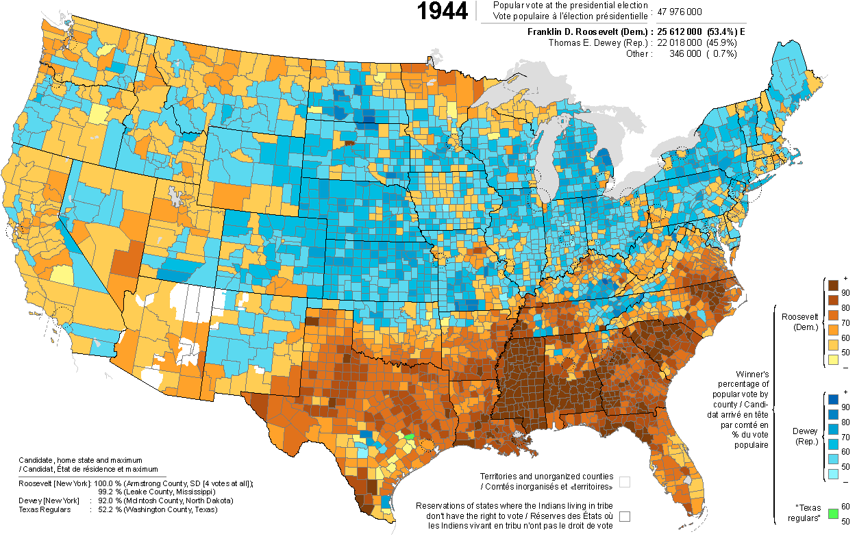 map-presidential election-1944